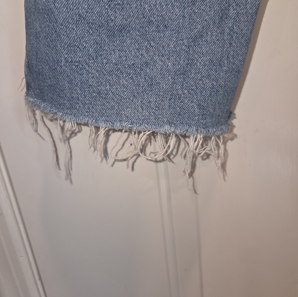 H&M &Denim Wide Leg Utra High Waist Size 6 Distressed - Picture 5 of 8